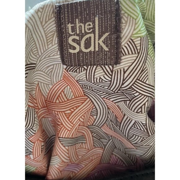 Vintage The Sak Indio Black Leather Hobo Shoulder Bag Braided Strap Handbag - Picture 10 of 13